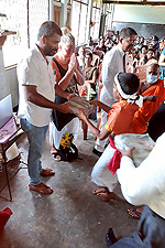 Handing over the schoolbooks